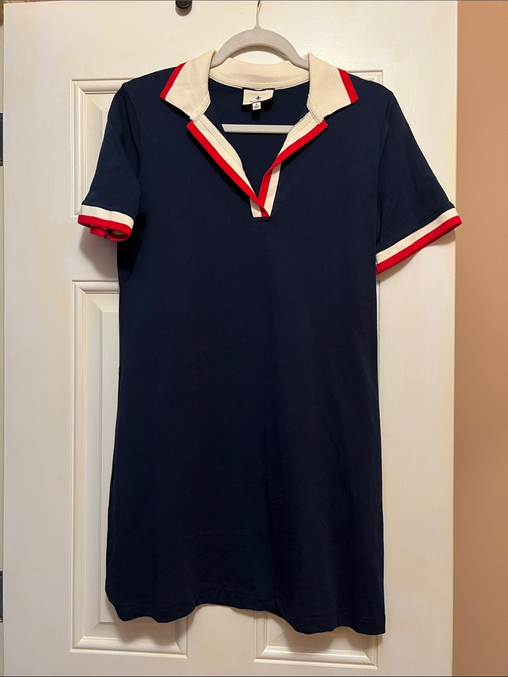 Tuckernuck Navy Polo Dress with Red & White Trim
